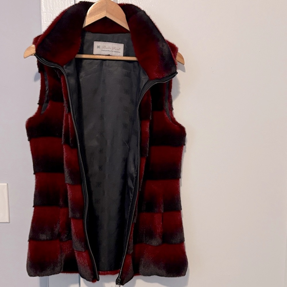 Elegant Burgundy and Black Striped Vest